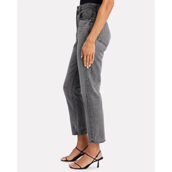 Riley High-Rise Straight Cropped Jeans Gray Size 27 (duplicate) - Picture 2 of 15